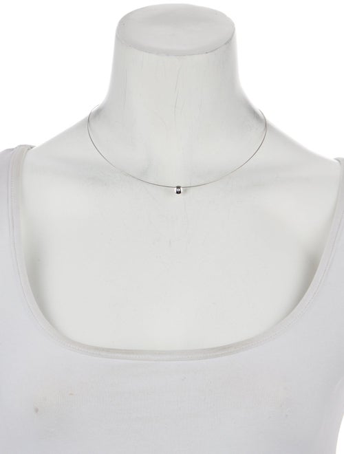 I. Reiss 14K Diamond Solitaire Wire Collar Necklace