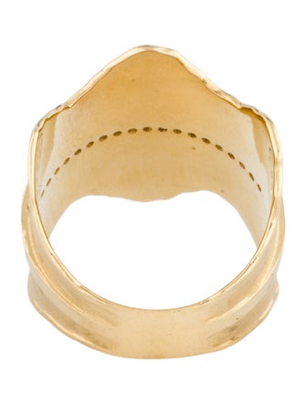 I. Reiss 14K Diamond Scallop Edge Cuff Ring