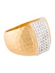 I. Reiss 14K Diamond Domed Hammered Ring