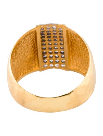 I. Reiss 14K Diamond Domed Hammered Ring
