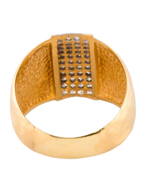 I. Reiss 14K Diamond Domed Hammered Ring