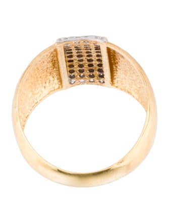 I. Reiss 14K Diamond Domed Hammered Ring
