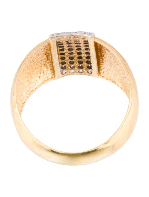 I. Reiss 14K Diamond Domed Hammered Ring