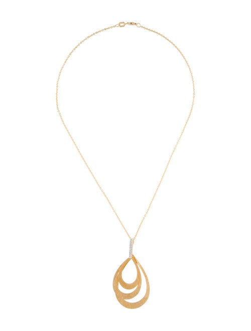 I. Reiss 14K Diamond Concentric Teardrop Pendant Necklace