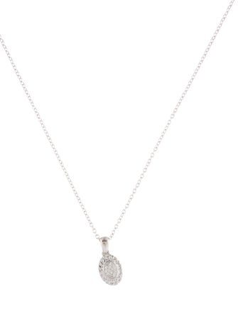 I. Reiss 14K Diamond Oval Hammered Pendant Neckalce