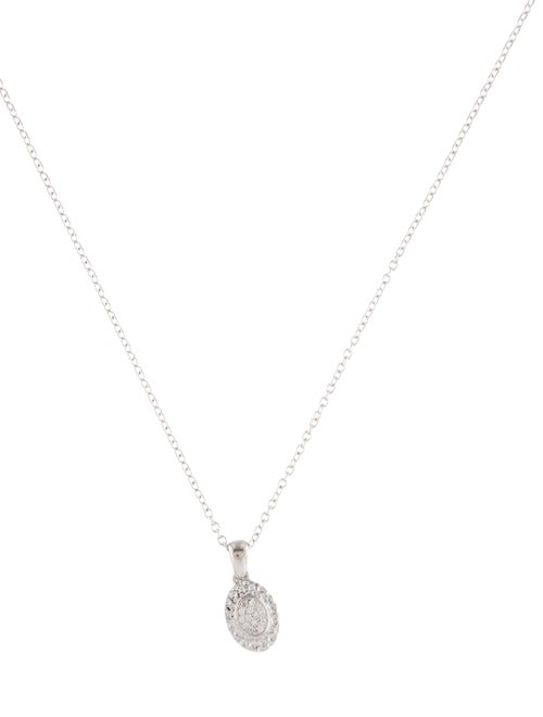 I. Reiss 14K Diamond Oval Hammered Pendant Neckalce