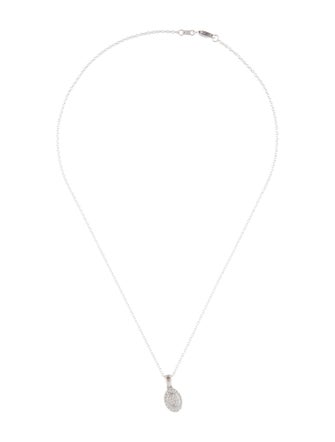 I. Reiss 14K Diamond Oval Hammered Pendant Neckalce