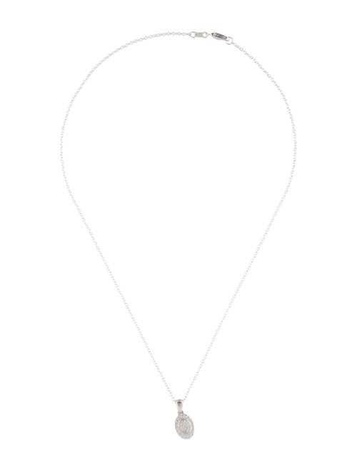 I. Reiss 14K Diamond Oval Hammered Pendant Neckalce