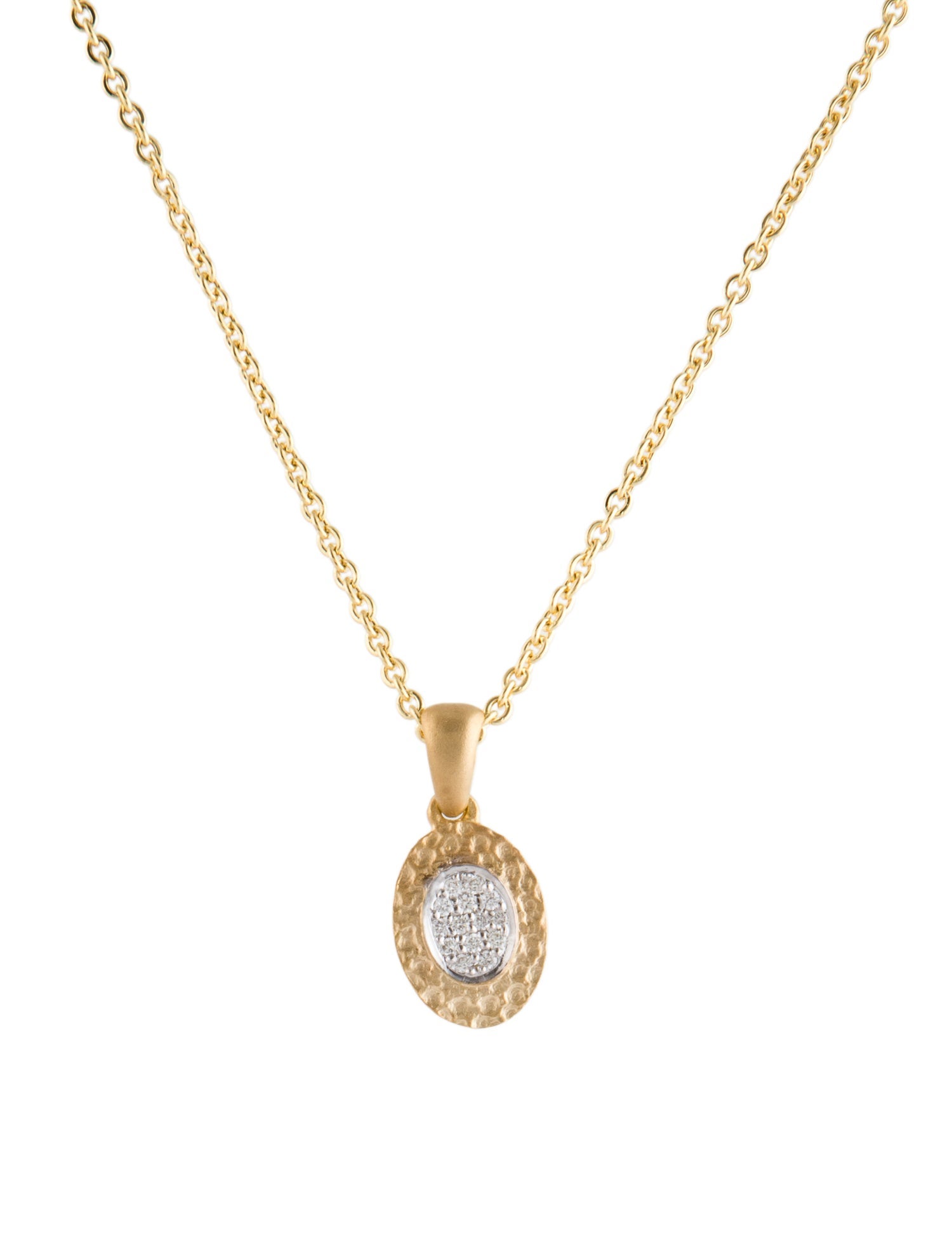 I. Reiss 14K Diamond Oval Pendant Necklace