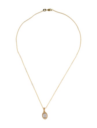 I. Reiss 14K Diamond Oval Pendant Necklace