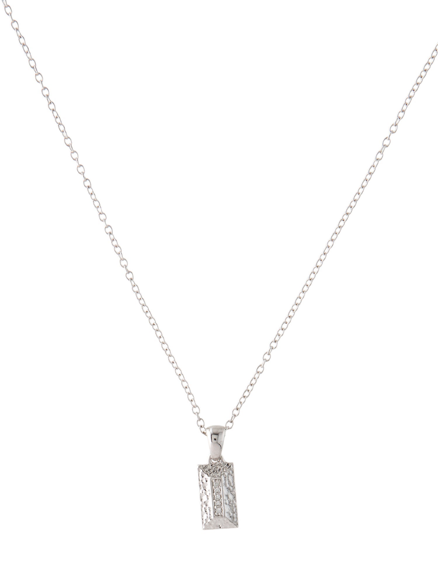 I. Reiss 14K Diamond Rectangle Pendant Necklace