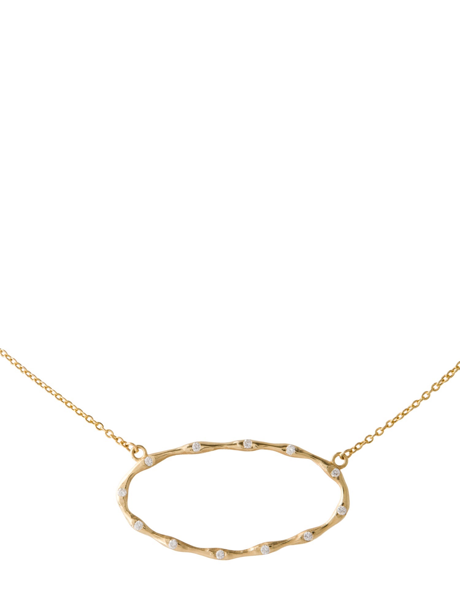 I. Reiss 14K Diamond Open Oval Necklace