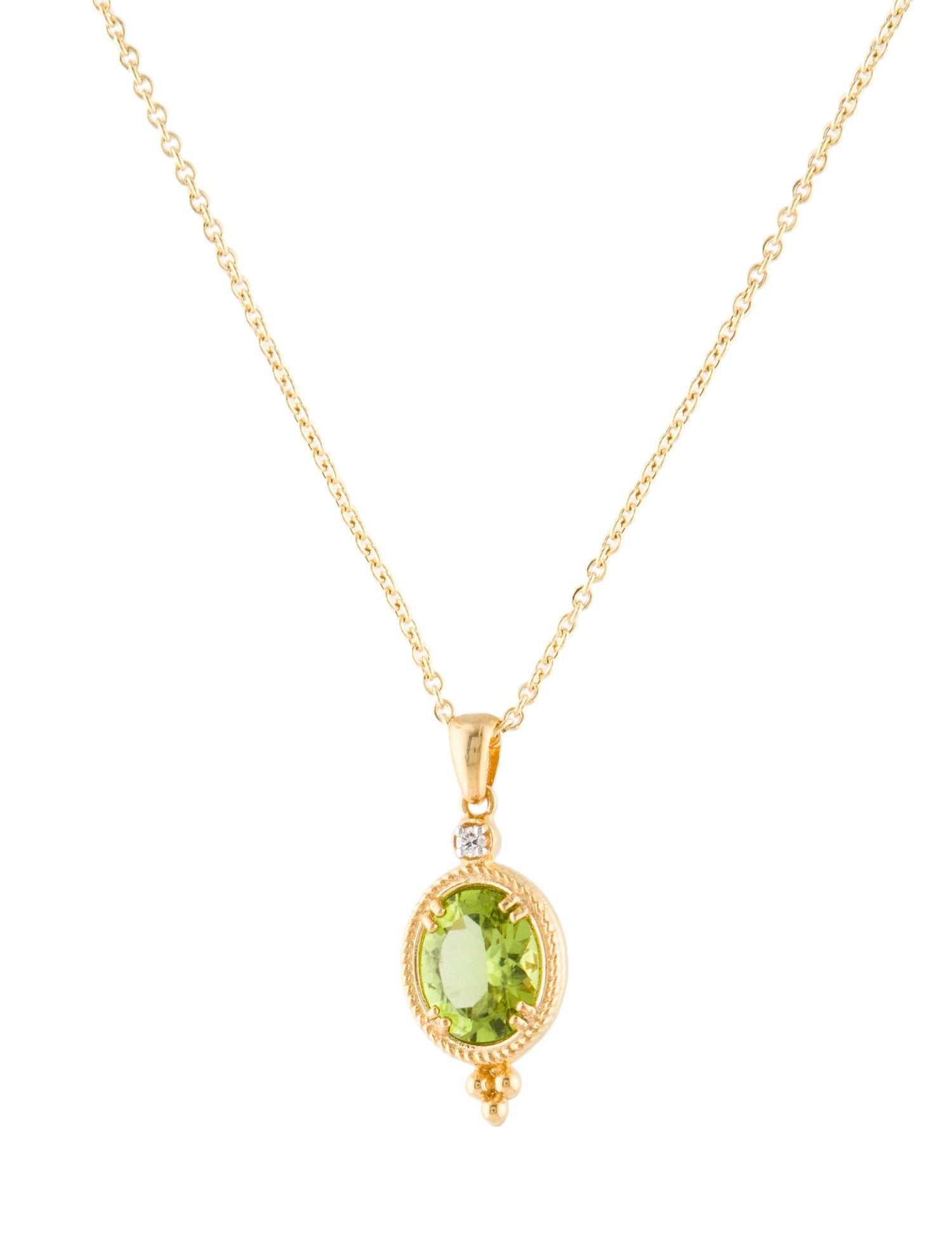 I. Reiss 14K Peridot & Diamond Pendant Necklace