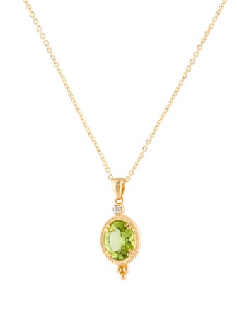 I. Reiss 14K Peridot & Diamond Pendant Necklace
