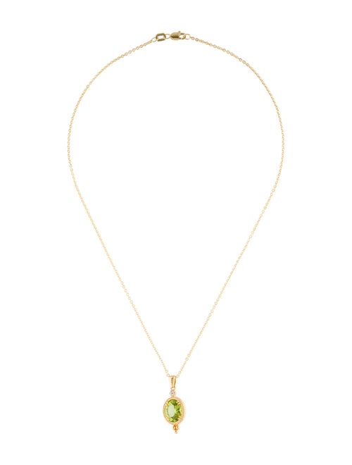I. Reiss 14K Peridot & Diamond Pendant Necklace