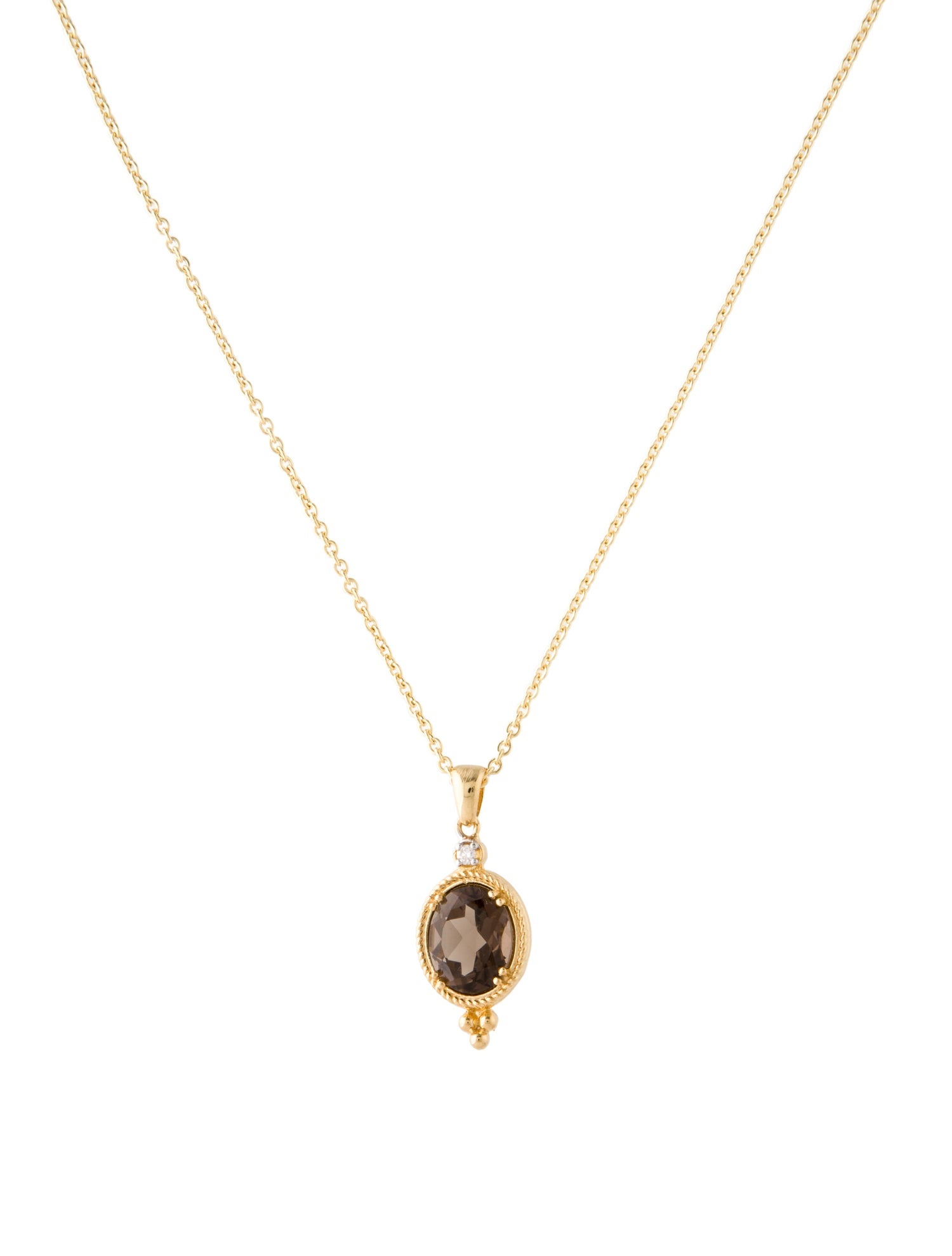 I. Reiss 14K Smoky Quartz & Diamond Pendant Necklace