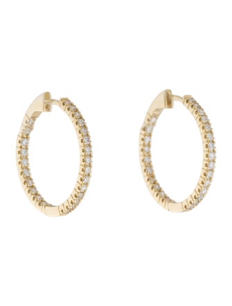 I. Reiss 14K Diamond Inside-Out Eternity Hoop Earrings