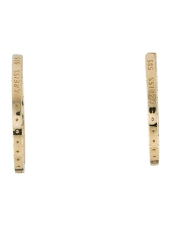 I. Reiss 14K Diamond Inside-Out Eternity Hoop Earrings