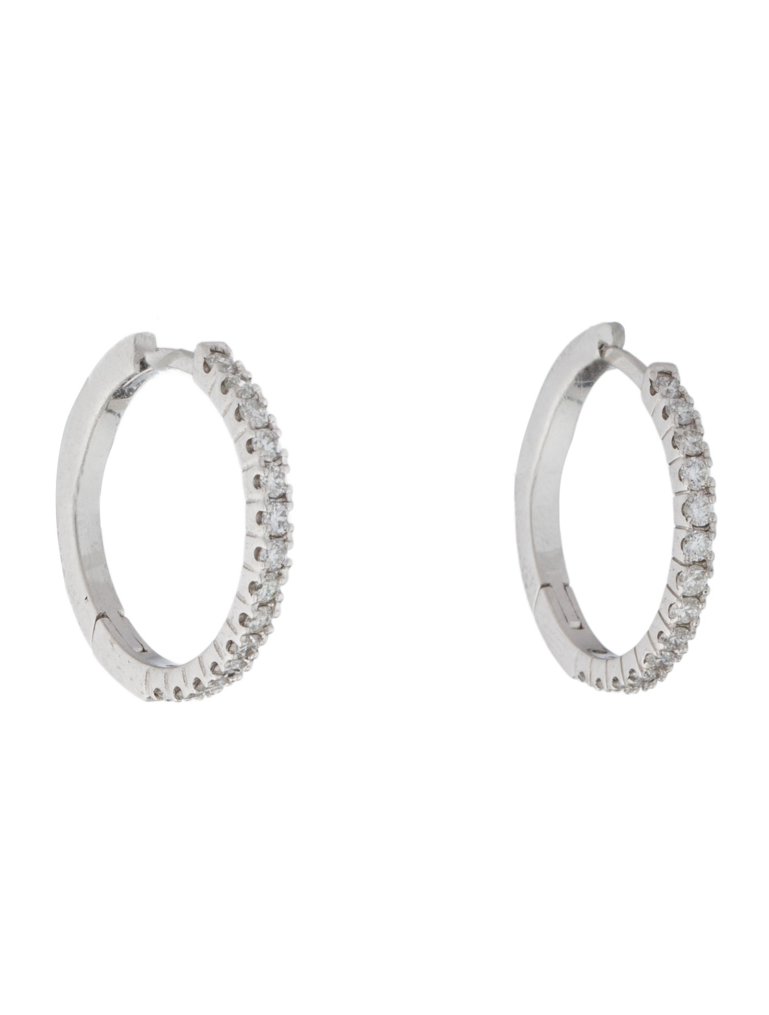 I. Reiss 14K Diamond Hoop Earrings