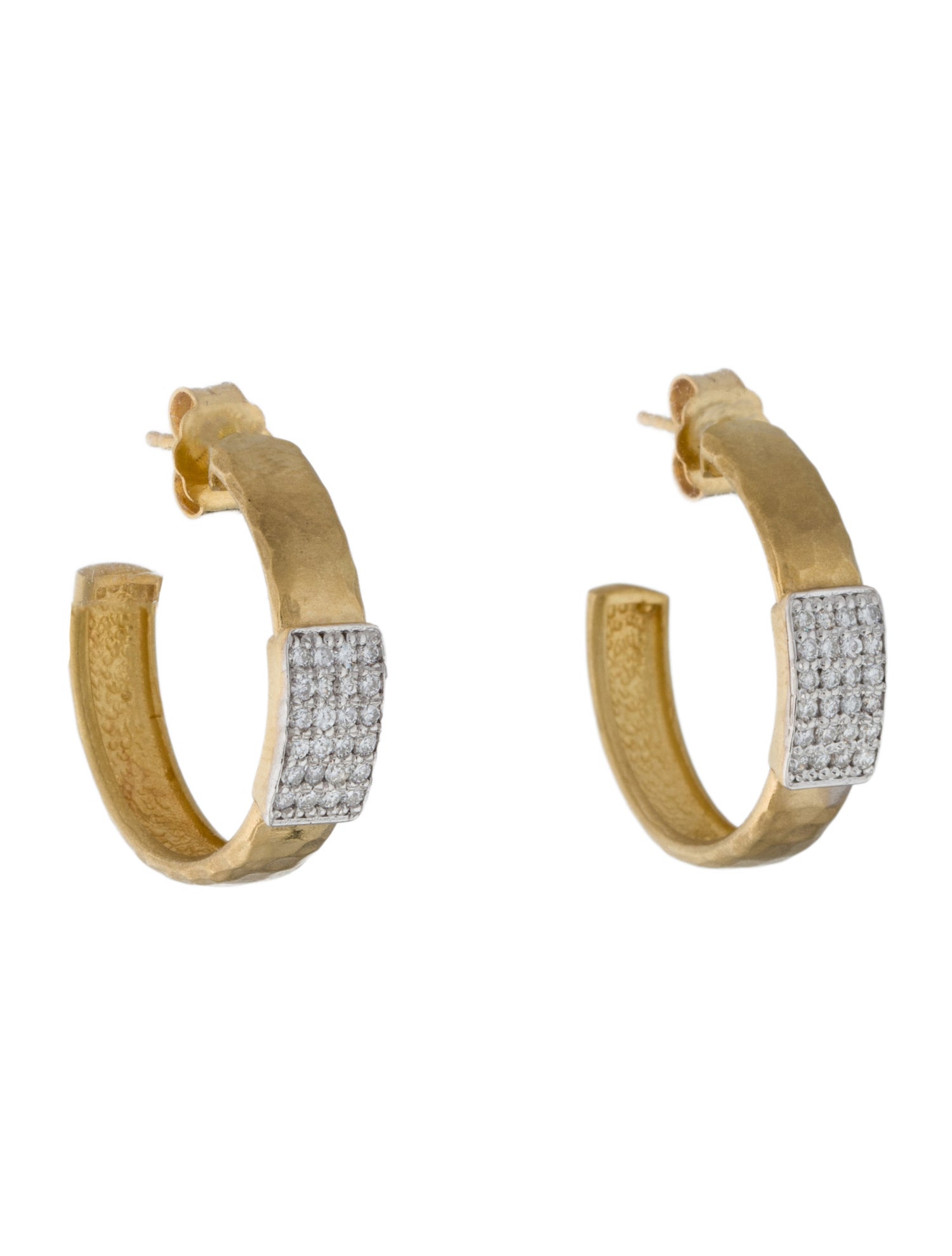 I. Reiss 14K Diamond Hoop Earrings