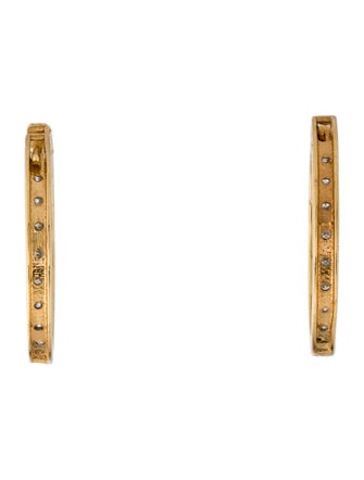 I. Reiss 14K Diamond Flower Charm Convertible Hoop Earrings