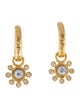 I. Reiss 14K Diamond Convertible Flower Hammered Drop Earrings