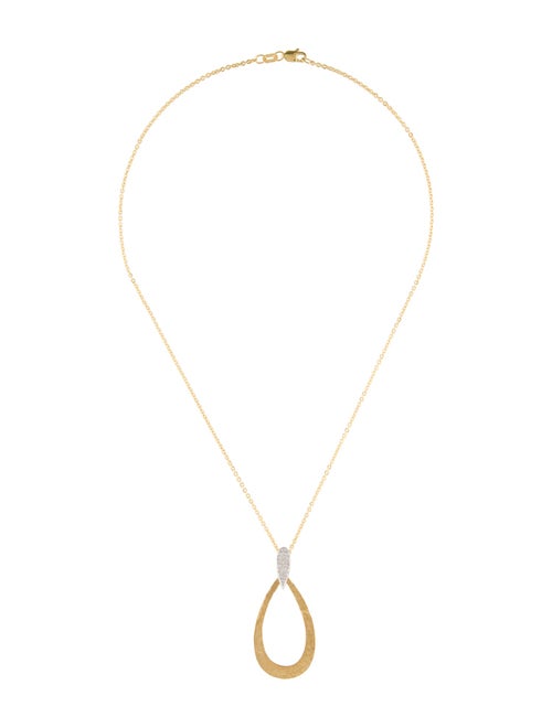 I. Reiss 14K Diamond Pavé Hammered Pendant Necklace