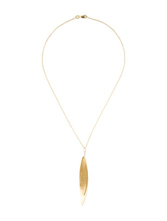 I. Reiss 14K Diamond Hammer-Finished Stacked Leaf Pendant Necklace