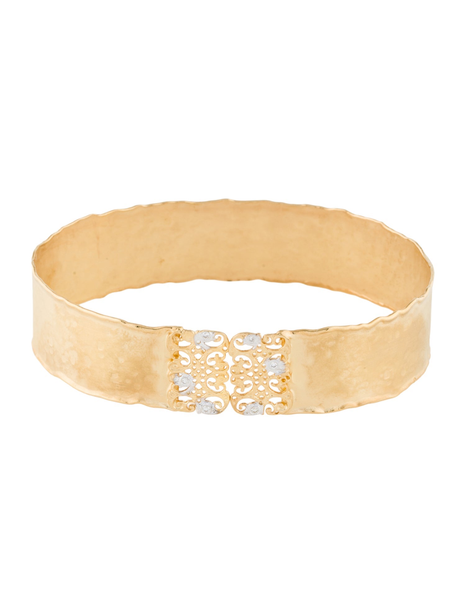 I. Reiss 14K Diamond Filigree Cuff