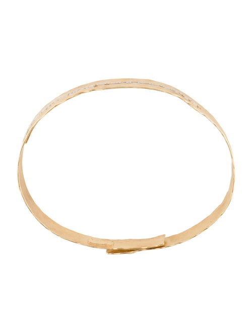 I. Reiss 14K Diamond Textured Bangle Bracelet