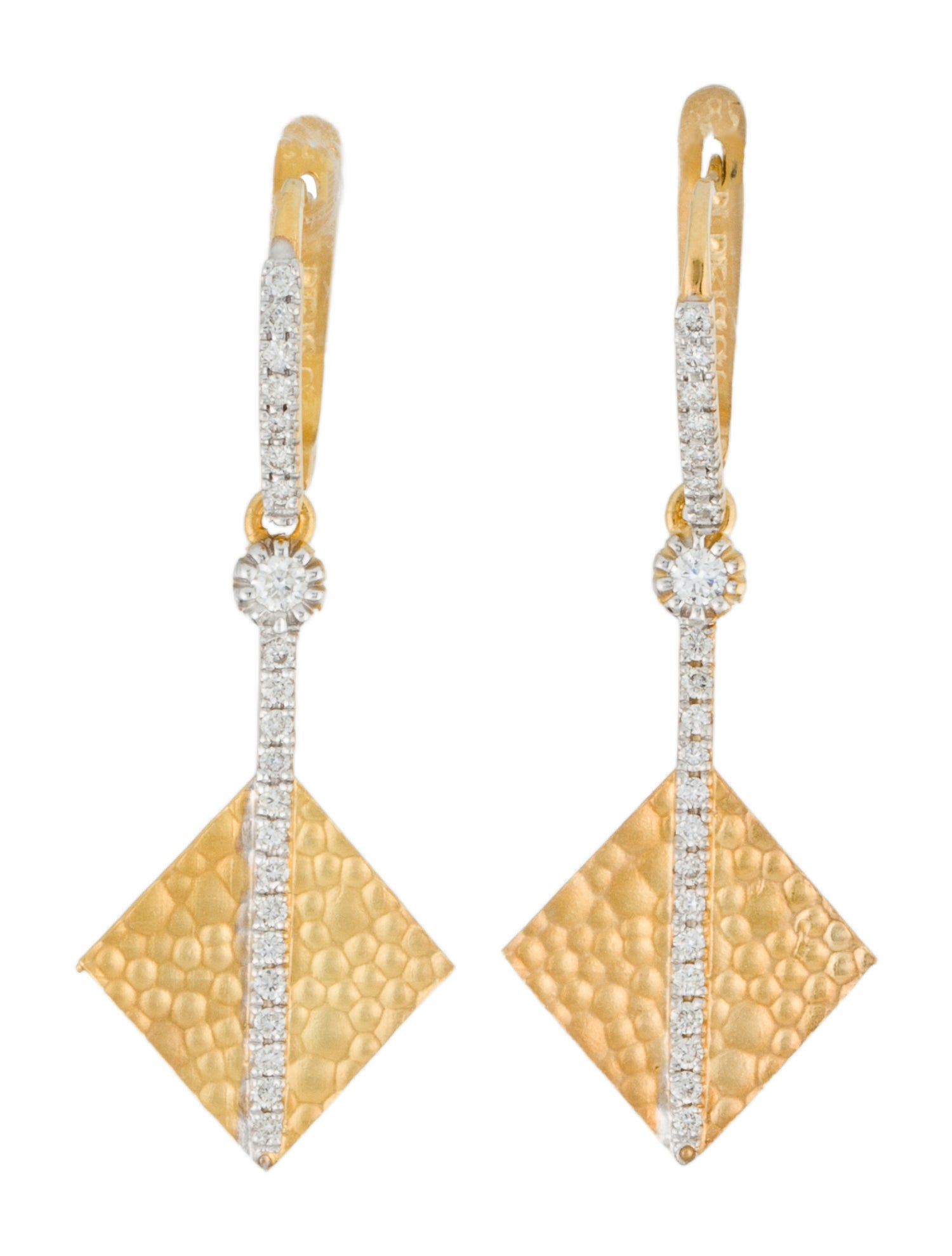 I. Reiss 14K Diamond Drop Earrings