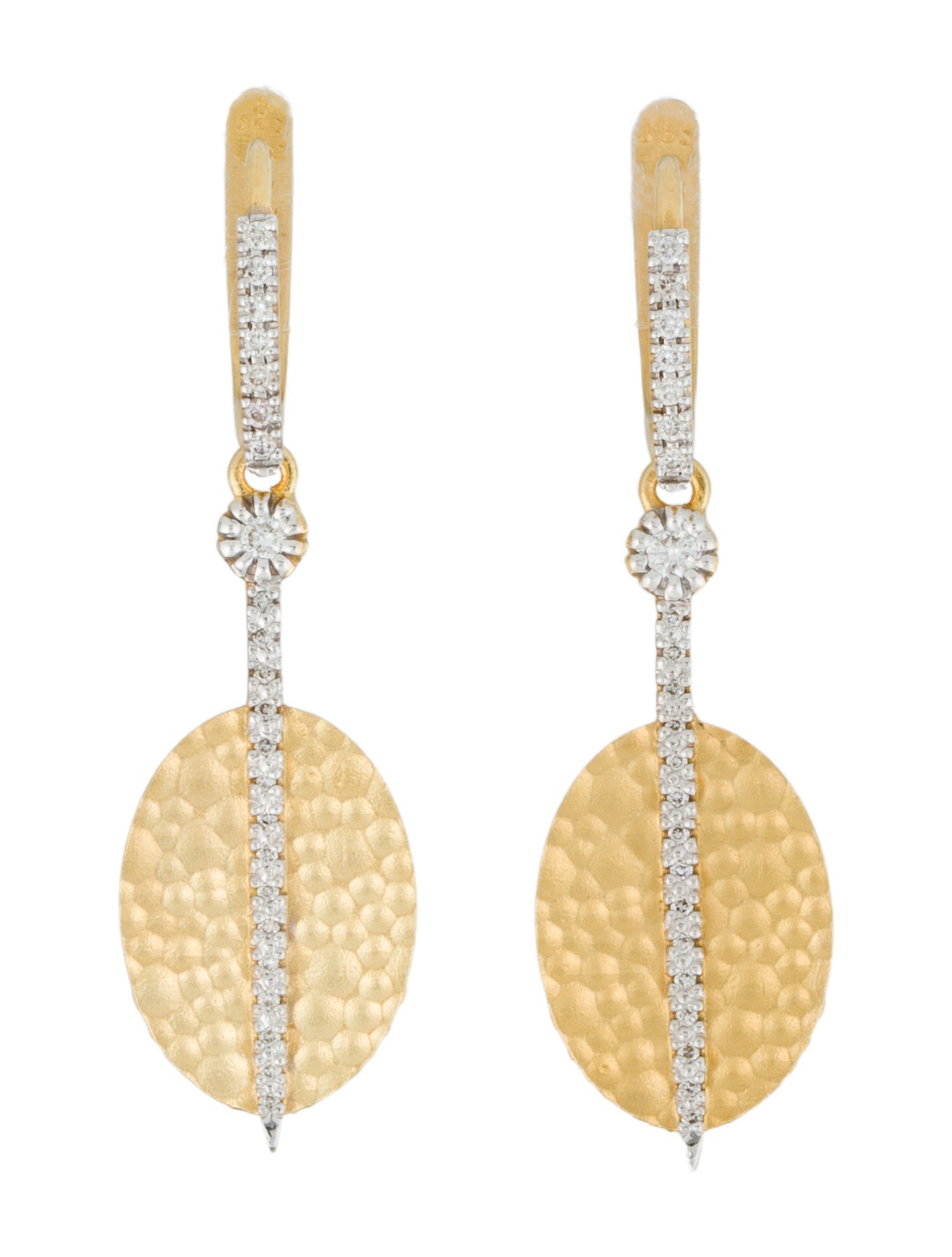 I. Reiss 14K Diamond Drop Earrings
