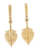 I. Reiss 14K Diamond Feather Drop Earrings
