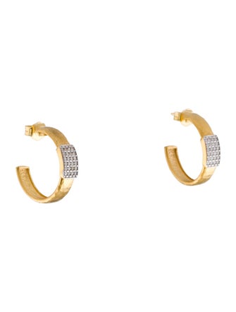 I. Reiss 14K Diamond Hoop Earrings