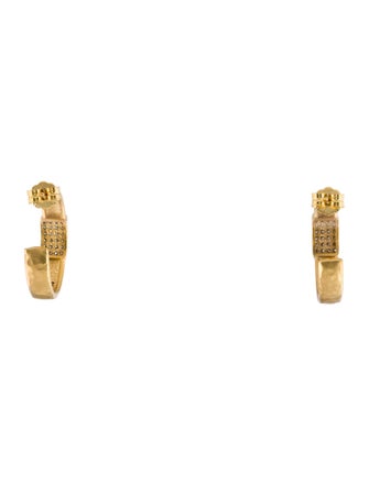 I. Reiss 14K Diamond Hoop Earrings