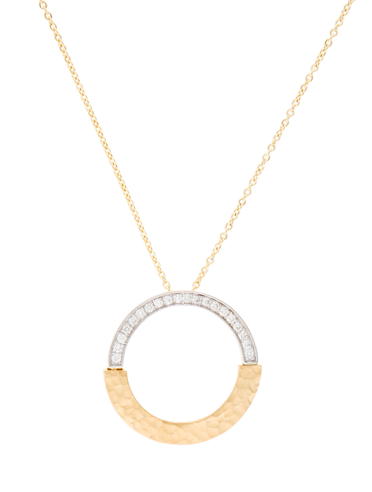 I. Reiss 14K Diamond Open Circle Pendant Necklace