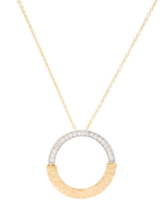 I. Reiss 14K Diamond Open Circle Pendant Necklace