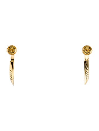 I. Reiss 14K Diamond Oval Cut Hoop Earrings