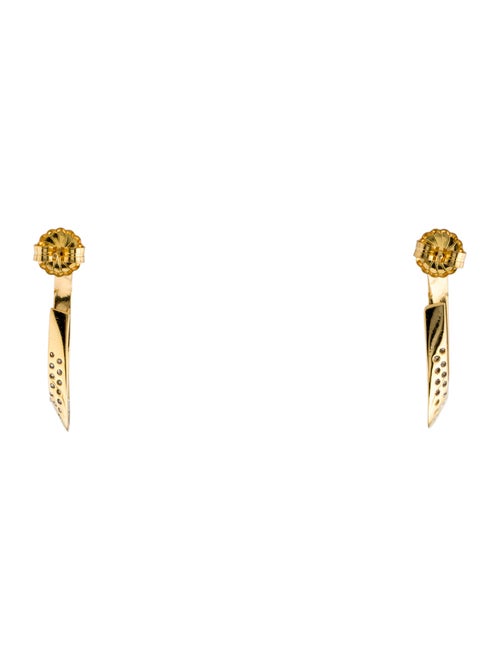 I. Reiss 14K Diamond Oval Cut Hoop Earrings