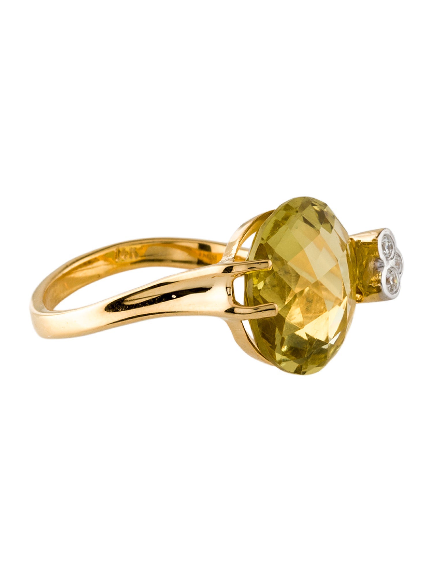 I. Reiss 14K Quartz & Diamond Cocktail Ring w/ Tags