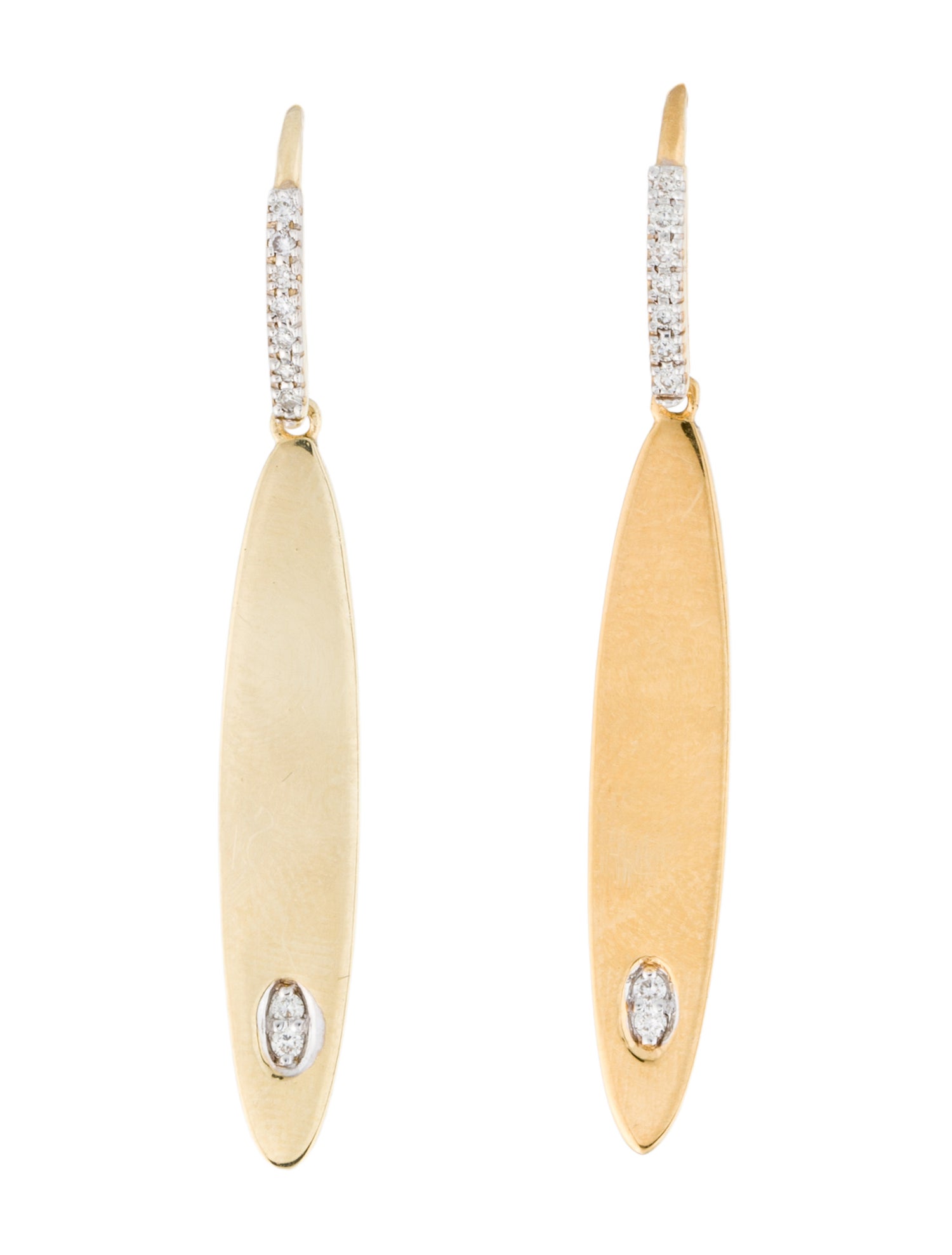 I. Reiss 14K Diamond Oval Drop Earrings