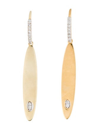 I. Reiss 14K Diamond Oval Drop Earrings
