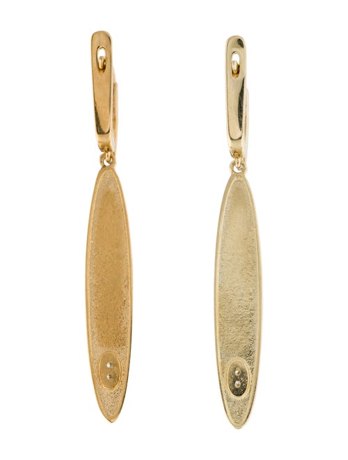 I. Reiss 14K Diamond Oval Drop Earrings