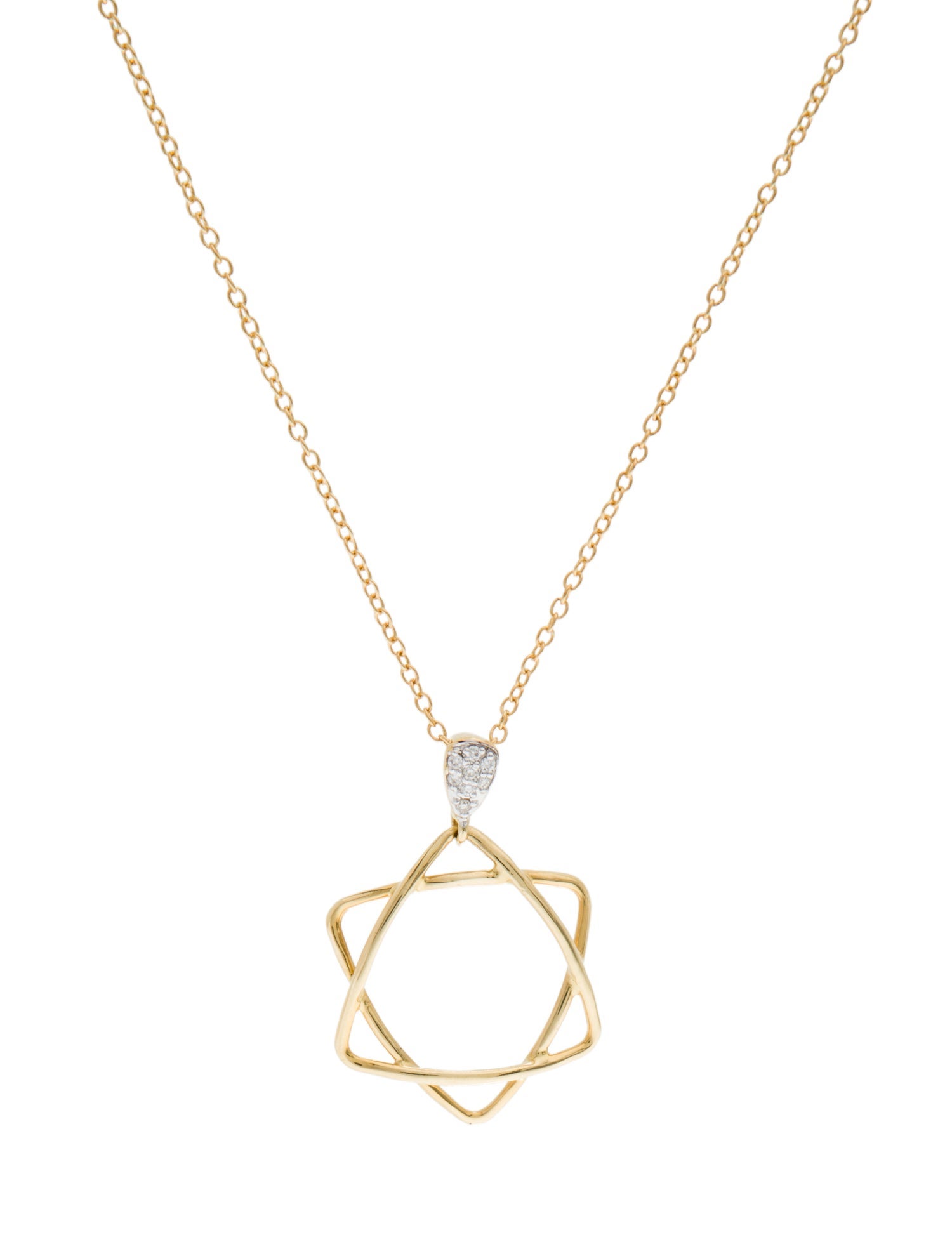 I. Reiss 14K Diamond Star of David Pendant Necklace