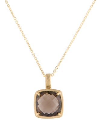 I. Reiss 14K Smokey Quartz Pendant Necklace