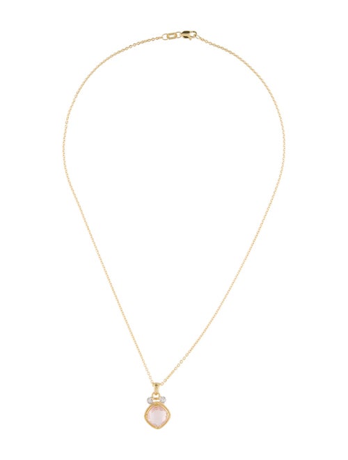 I. Reiss 14K Rose Quartz & Diamond Pendant Necklace