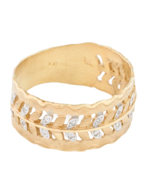 I. Reiss 14K Two-Tone Diamond Leaf Band