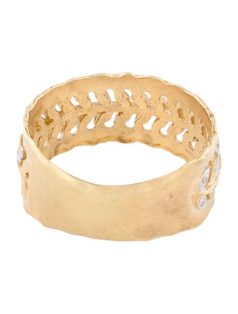 I. Reiss 14K Two-Tone Diamond Leaf Band