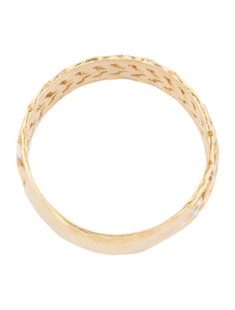 I. Reiss 14K Two-Tone Diamond Leaf Band