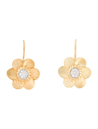 I. Reiss 14K Diamond Hammered Daisy Earring